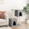 vidaXL Cat Tree Light grey Engineered wood, plush, sisal Medium Cat Tree