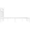 vidaXL Bed Frame White Powder-Coated Steel Small Double Bed Frame