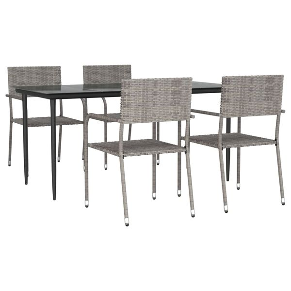 vidaXL Garden Dining Set Gray