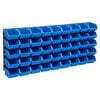 vidaXL 48 Piece Storage Bin Kit with Wall Panels Blue and Black