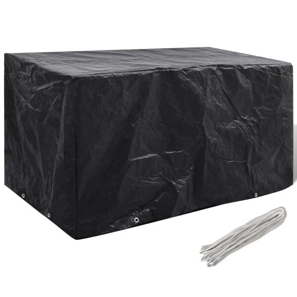 vidaXL Garden Furniture Cover Black Polyethylene 70.9 x 27.6 x 35.4 in