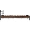 vidaXL Bed Frame Brown Oak Engineered Wood, Metal, Plywood Super King