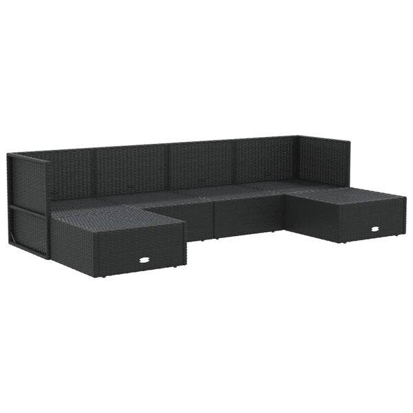 vidaXL Garden Lounge Set Black