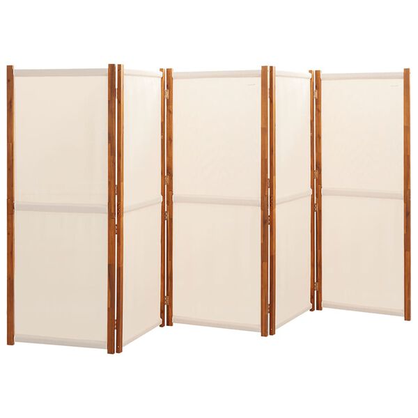 vidaXL 5-Panel Room Divider Cream White 137.8"x70.9"