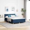 vidaXL LED Box Spring Bed with Mattress Blue 62.99 x 78.74 in Fabric