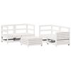 vidaXL Garden Sofa Set White Solid pine wood, Plywood slats 5 Piece