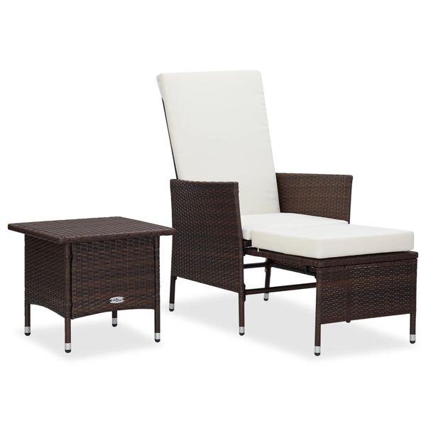 vidaXL Garden Furniture Set Brown and Cream White
