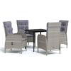 vidaXL Garden Dining Set Grey and Black