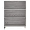 vidaXL Bookcase Grey Sonoma Engineered wood, Metal Medium Bookcase