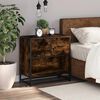 vidaXL Bedside Cabinet Smoked oak Engineered wood, Metal Medium