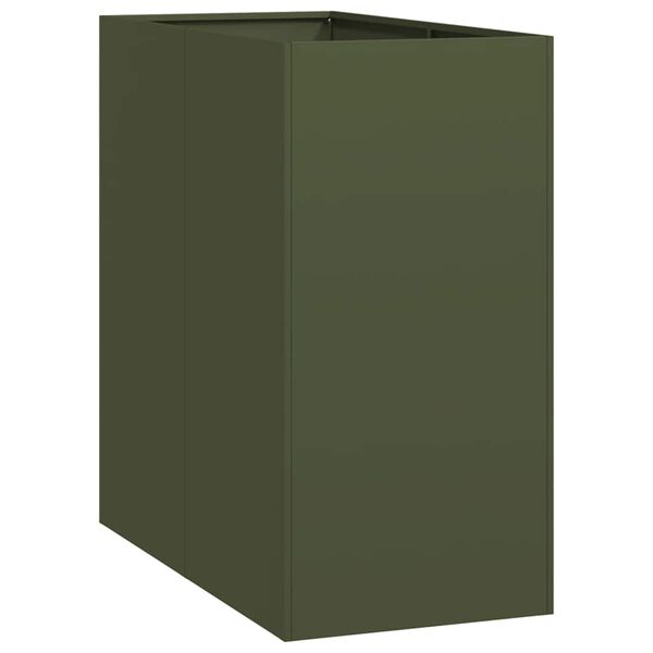 vidaXL Planter Olive Green Cold-rolled steel Large Planter Rectangular