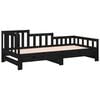 vidaXL Day Bed Black Solid pine wood 2x