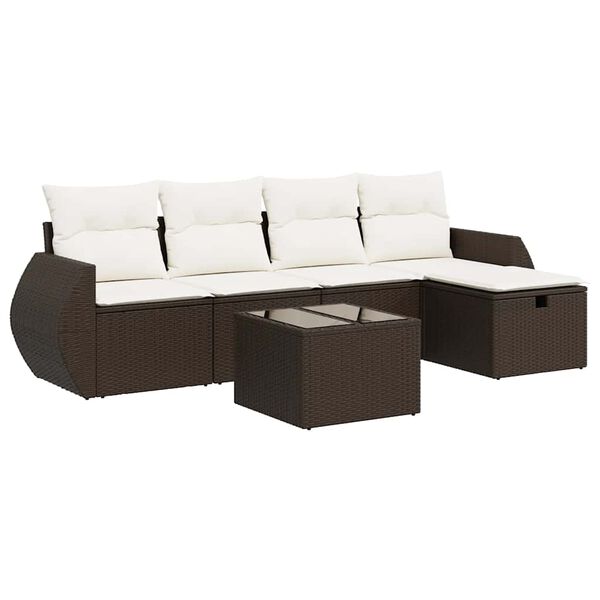 vidaXL Garden Sofa Set Brown