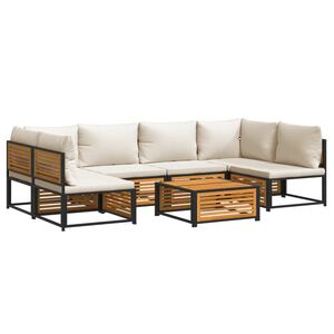 vidaXL Garden Sofa Set Cream White