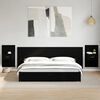 vidaXL Bed Headboard With Cabinet Black Engineered wood Large