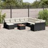 vidaXL Garden Sofa Set Black Poly Rattan Large Modular Garden Sofa Set