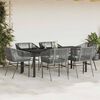 vidaXL Garden Dining Set Grey Poly Rattan 6-seater Removable Covers