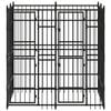 vidaXL Dog Kennel Black Powder-coated steel Large Durable Dog Kennel