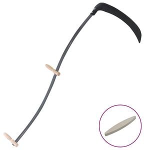 vidaXL Scythe Black, Brown Steel, Wood 57.1 in Durable Scythe