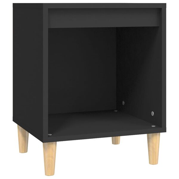 vidaXL Bedside Cabinet Black Engineered wood Bedside Cabinet Rectangular