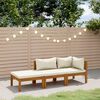 vidaXL Garden Lounge Set Cream Solid acacia wood, fabric (100% polyester)