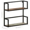 vidaXL Wall Shelf Multicolour wood, black frame