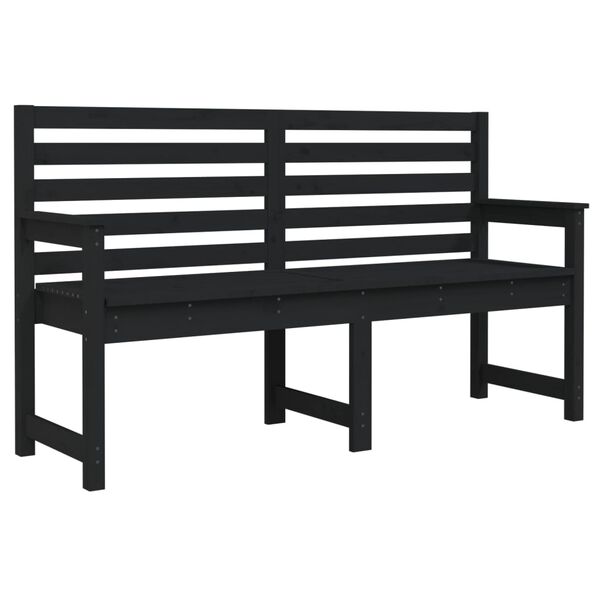 vidaXL Garden Bench Black Solid pine wood Standard Durable