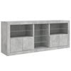 vidaXL Sideboard Concrete Grey Engineered Wood, Glass Large Sideboard