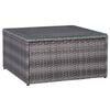 vidaXL Garden Lounge Set Grey PE rattan, Powder-coated steel, Glass