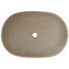 vidaXL Countertop Basin Sand and Brown Oval 23.2x15.7x5.5" Ceramic