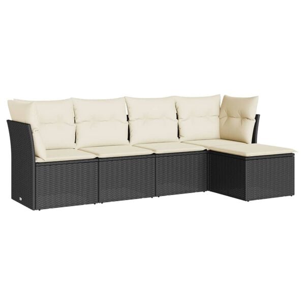 vidaXL Backyard Sofa Set Black
