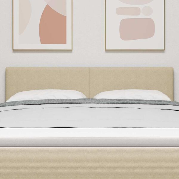 vidaXL LED Headboard with LED Strip Lights Grey green 63" fabric