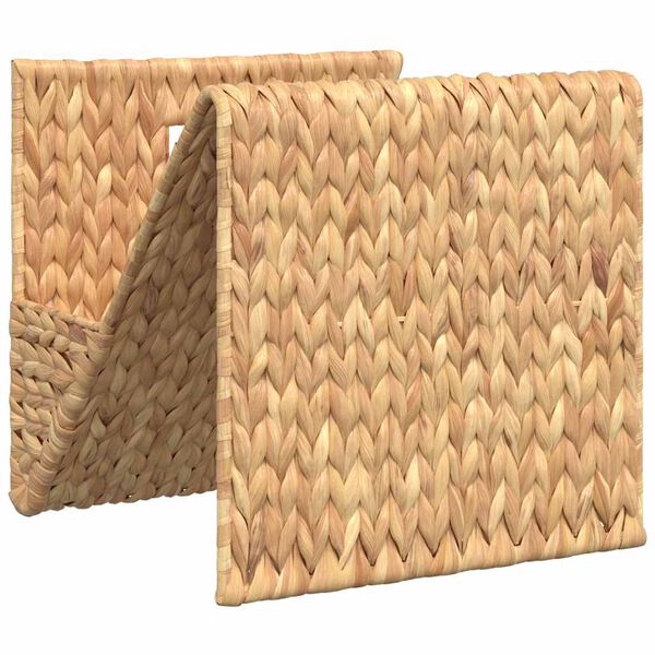 vidaXL Magazine Holder Brown Water Hyacinth, Metal Frame