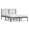vidaXL Bed Frame Black Powder-Coated Steel King Size Bed Frame
