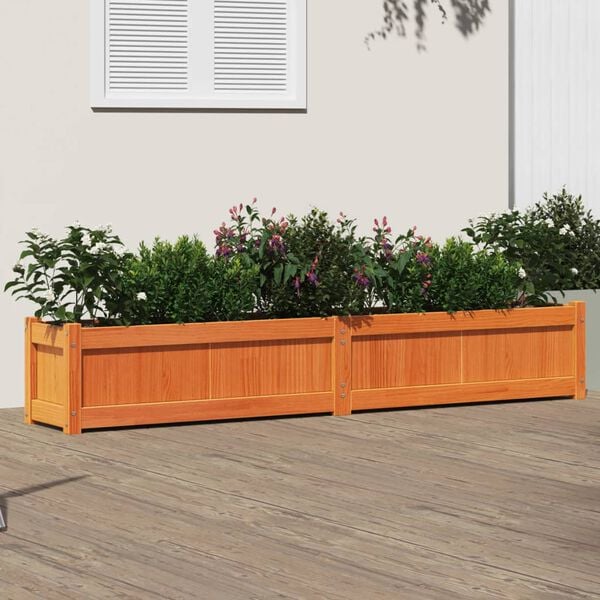 vidaXL Garden Planter Wax Brown Solid pine wood