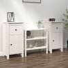 vidaXL Sideboard Set of 2 White Solid Pine Wood Medium