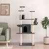 vidaXL Cat Tree Dark Grey Engineered wood, plush, sisal 65.4 in tall
