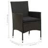 vidaXL Patio Dining Set Set of 8 Black