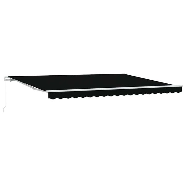 vidaXL Awning Retractable Black 177.17 x 137.80 x 64.96 in Polyester
