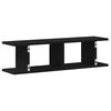 vidaXL Wall Shelf Set of 2 Black Oak Engineered Wood Standard