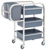 vidaXL Kitchen Cart with Plastic Containers 32.3x17.1x36.6"