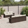 vidaXL Garden Sofa Set Brown and Cream