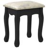 vidaXL Dressing Table Set with Stool Black 39.4x15.7x57.5" Paulownia Wood