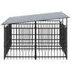 vidaXL Dog Kennel Black Powder-coated steel 40.3 sq ft floor area