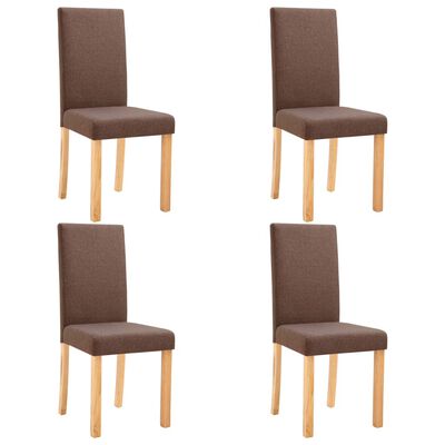 Dining Chairs 4 pcs Brown Fabric 