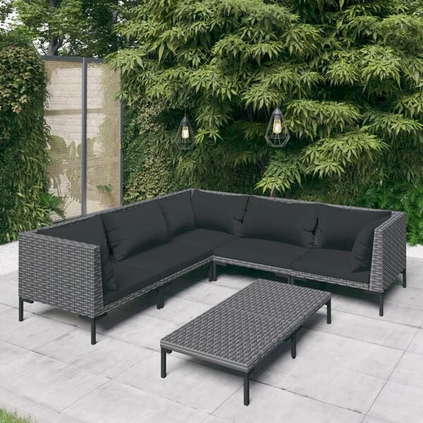 vidaXL Garden Lounge Set Dark Grey Powder-coated steel Garden Lounge Set