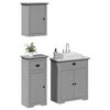 vidaXL Bathroom Furniture Set Grey Solid pinewood and engineered wood