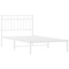 vidaXL Bed Frame White Steel Twin Bed Frame Rectangular Modern
