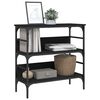 vidaXL Console Table Black Engineered Wood, Metal 29.5 x 12.6 x 29.5 in