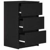 vidaXL Bedside Cabinet Set of 2 Black Engineered wood Medium